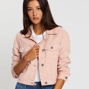 Brand new hollister pink corduroy jacket!